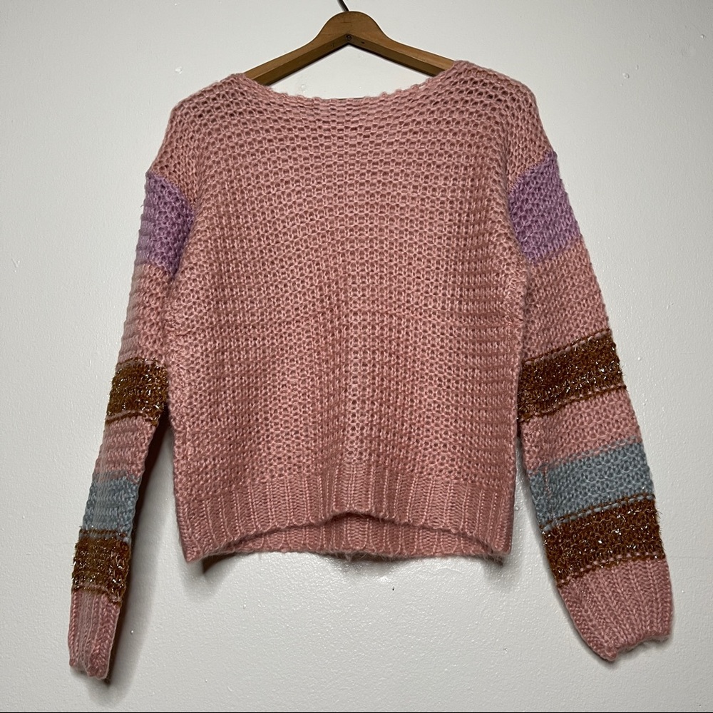 Anthropologie Heartloom Metallic Stripe Sweater - Picture 7 of 7